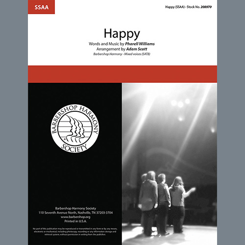 Easily Download Pharrell Williams Printable PDF piano music notes, guitar tabs for SSAA Choir. Transpose or transcribe this score in no time - Learn how to play song progression.