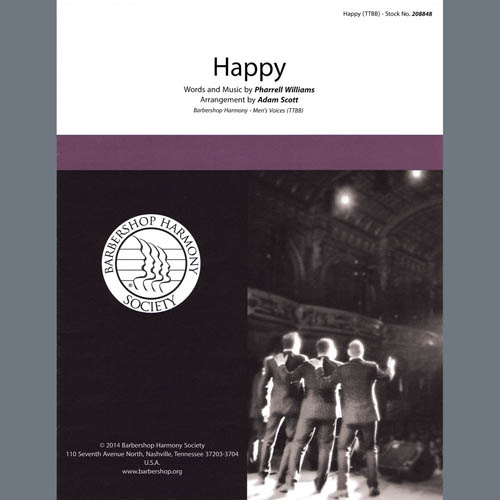 Easily Download Pharrell Williams Printable PDF piano music notes, guitar tabs for TTBB Choir. Transpose or transcribe this score in no time - Learn how to play song progression.