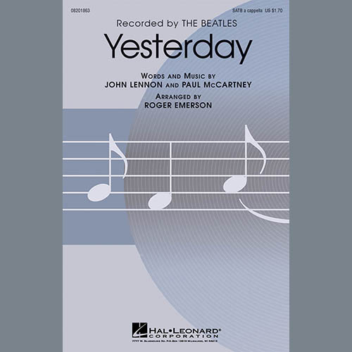 Easily Download The Beatles Printable PDF piano music notes, guitar tabs for SATB Choir. Transpose or transcribe this score in no time - Learn how to play song progression.