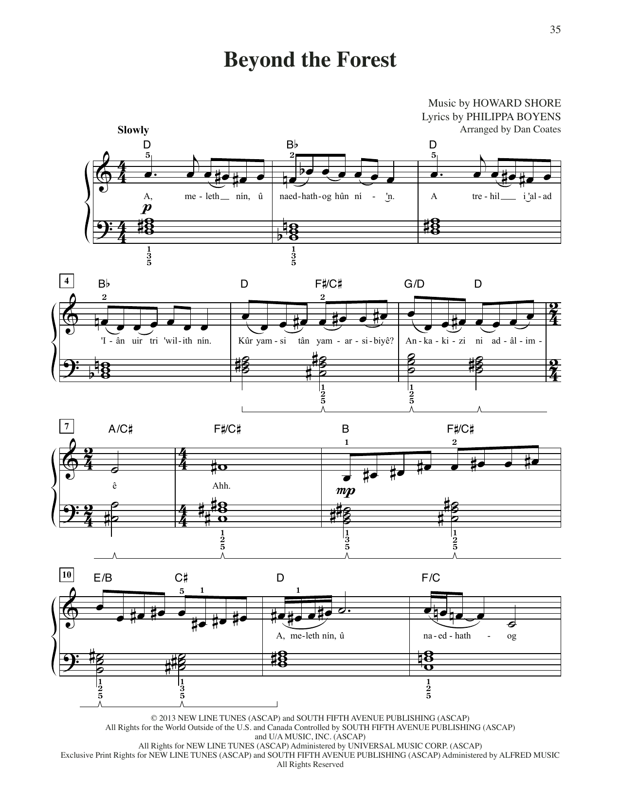 Howard Shore Beyond The Forest (from The Hobbit: The Desolation of Smaug) (arr. Dan Coates) Sheet Music
