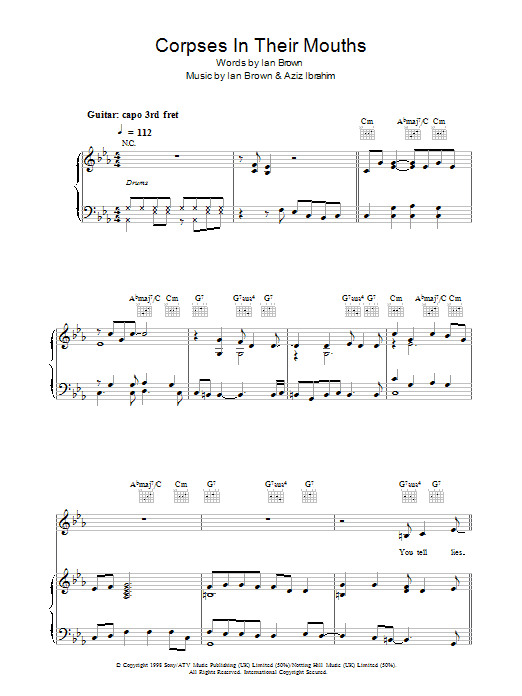 Ian Brown Corpses In Their Mouths Sheet Music