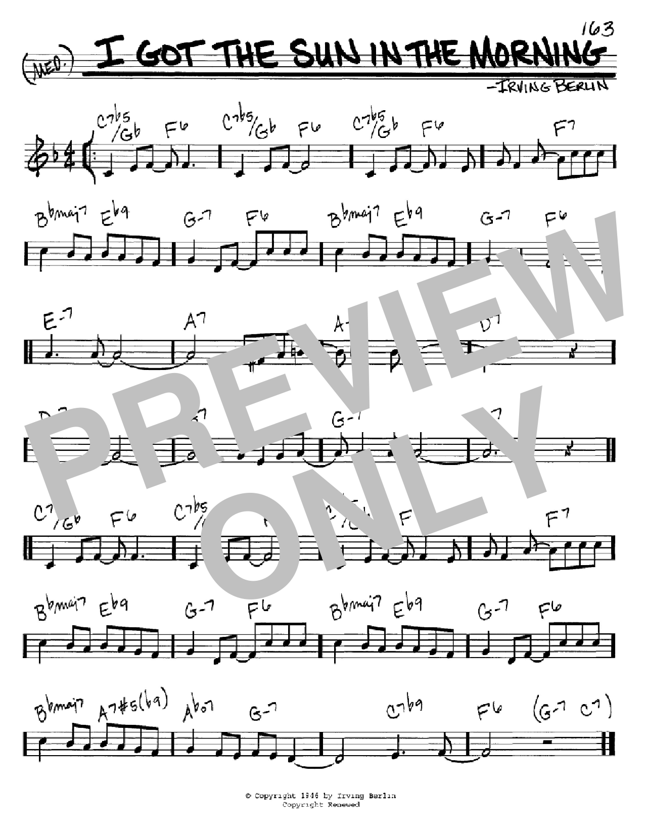Irving Berlin I Got The Sun In The Morning Sheet Music
