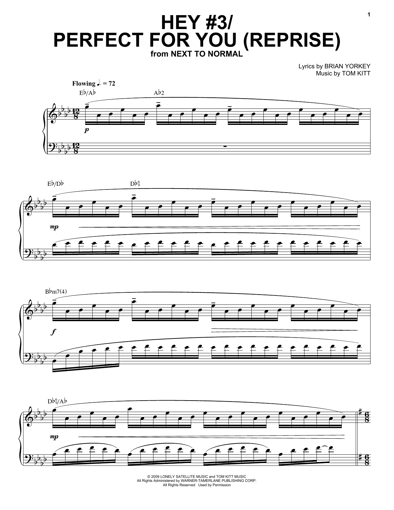 Jennifer Damiano & Adam Chanler-Berat Hey #3/Perfect For You (Reprise) (from Next to Normal) Sheet Music
