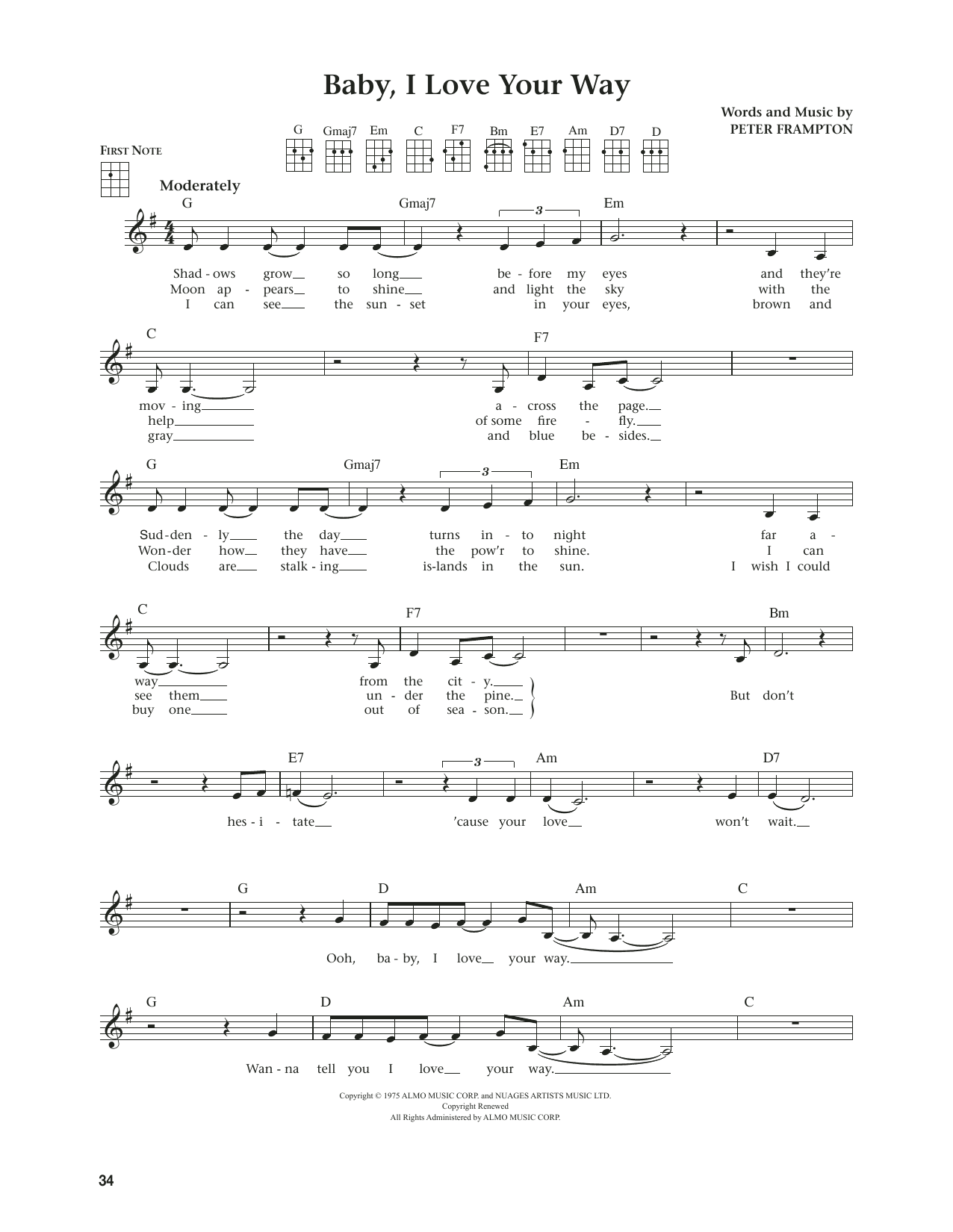 Jim Beloff Baby, I Love Your Way (from The Daily Ukulele) (arr. Jim Beloff) Sheet Music