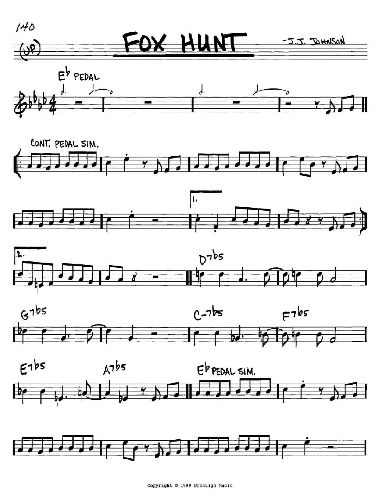 J.J. Johnson Fox Hunt Sheet Music