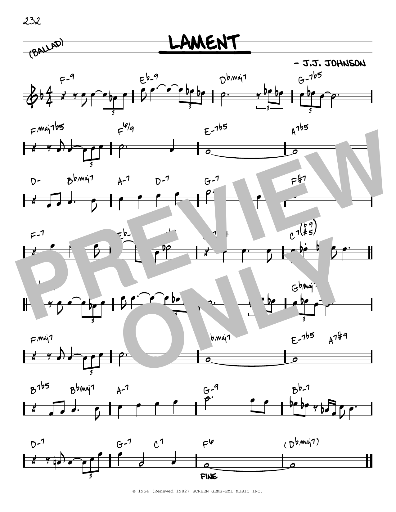 J.J. Johnson Lament [Reharmonized version] (arr. Jack Grassel) Sheet Music