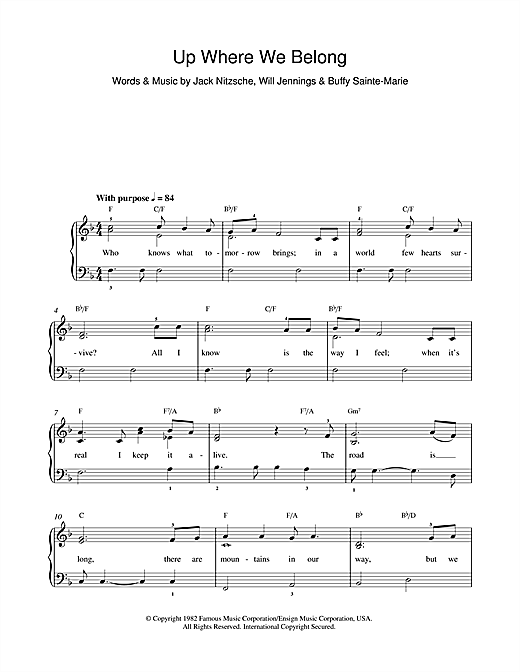 Joe Cocker and Jennifer Warnes Up Where We Belong (from An Officer And A Gentleman) Sheet Music