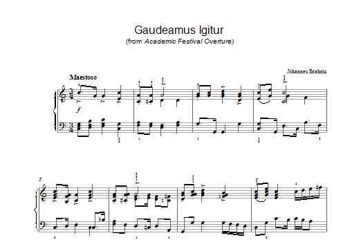 Johannes Brahms Gaudeamus Igitur (from Academic Festival Overture) Sheet Music