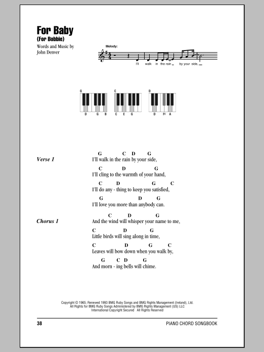 John Denver For Baby (For Bobbie) Sheet Music