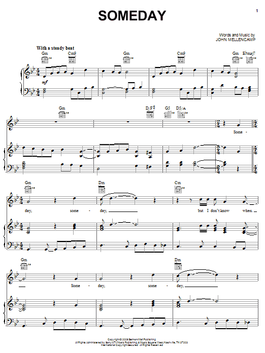 John Mellencamp Someday Sheet Music