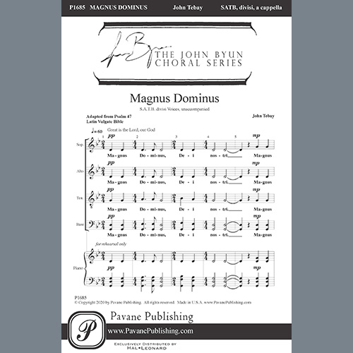 Easily Download John Tebay Printable PDF piano music notes, guitar tabs for SATB Choir. Transpose or transcribe this score in no time - Learn how to play song progression.