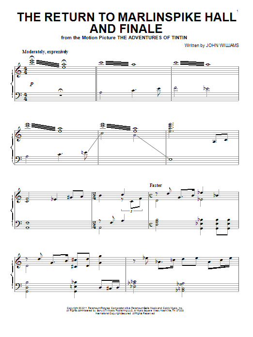John Williams The Return To Marlinspike Hall And Finale Sheet Music