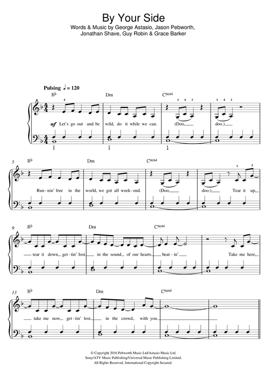 Jonas Blue By Your Side (feat. RAYE) Sheet Music