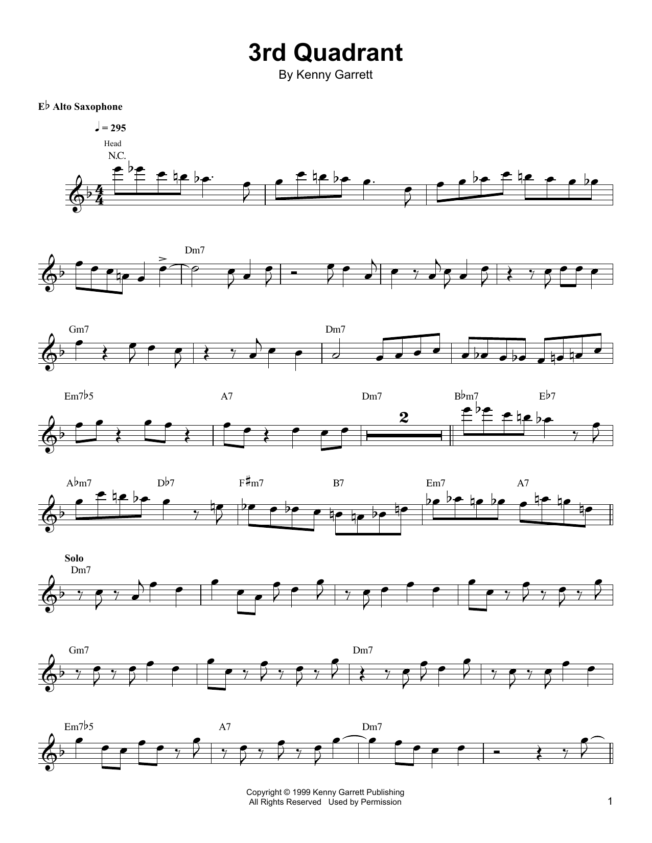 Kenny Garrett 3rd Quadrant Sheet Music