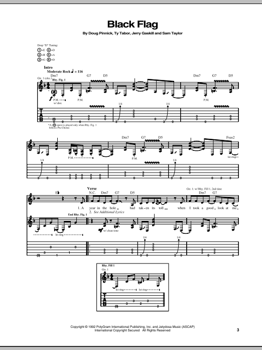 King's X Black Flag Sheet Music
