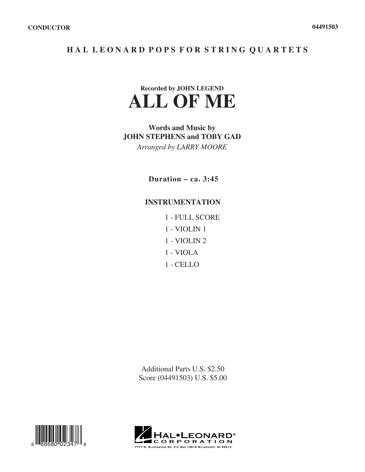 Larry Moore All of Me - Conductor Score (Full Score) Sheet Music