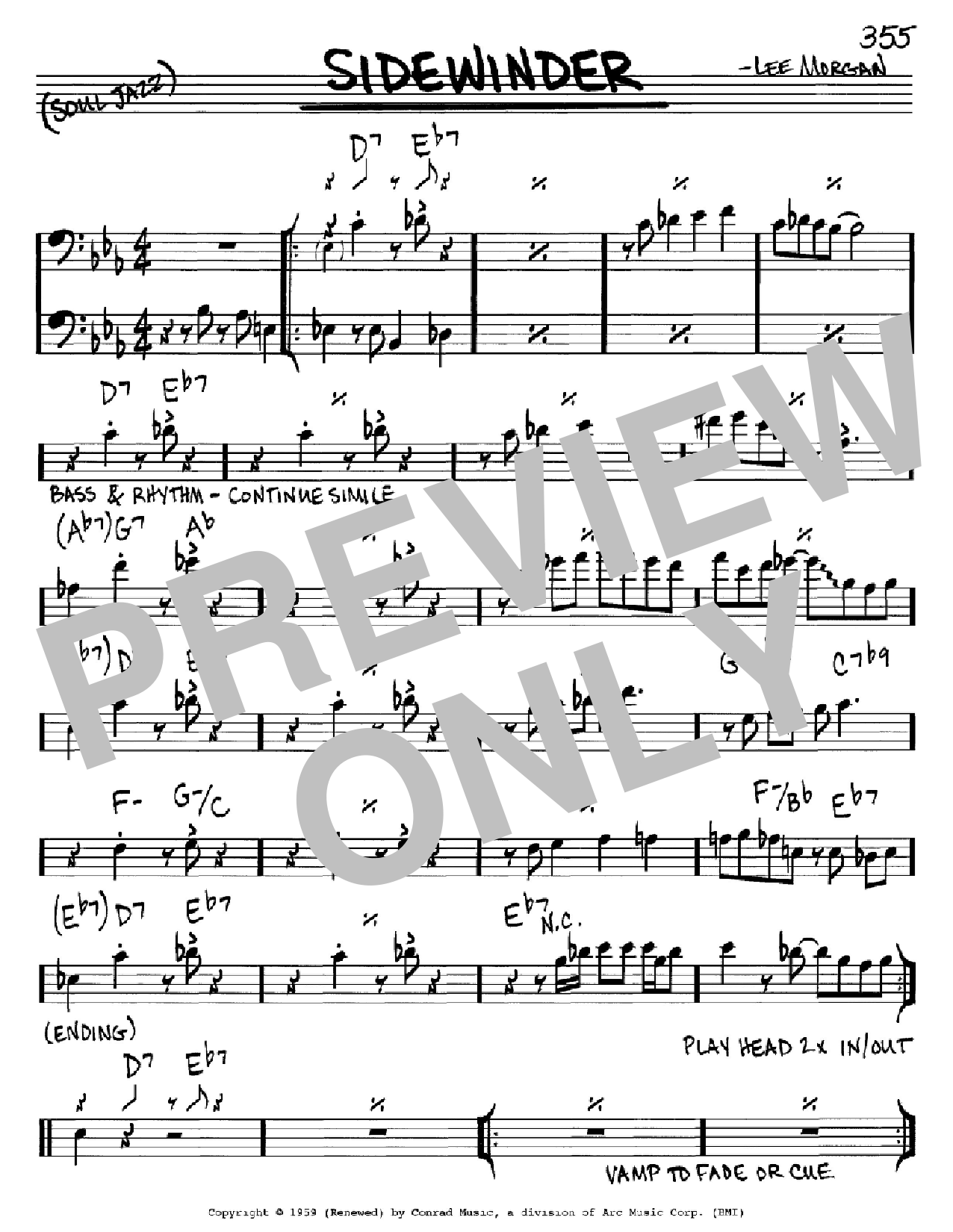 Lee Morgan Sidewinder Sheet Music