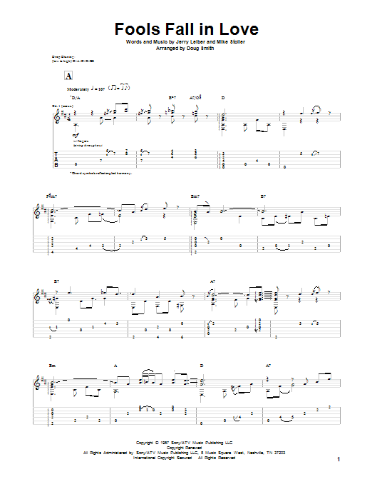 Leiber & Stoller Fools Fall In Love Sheet Music