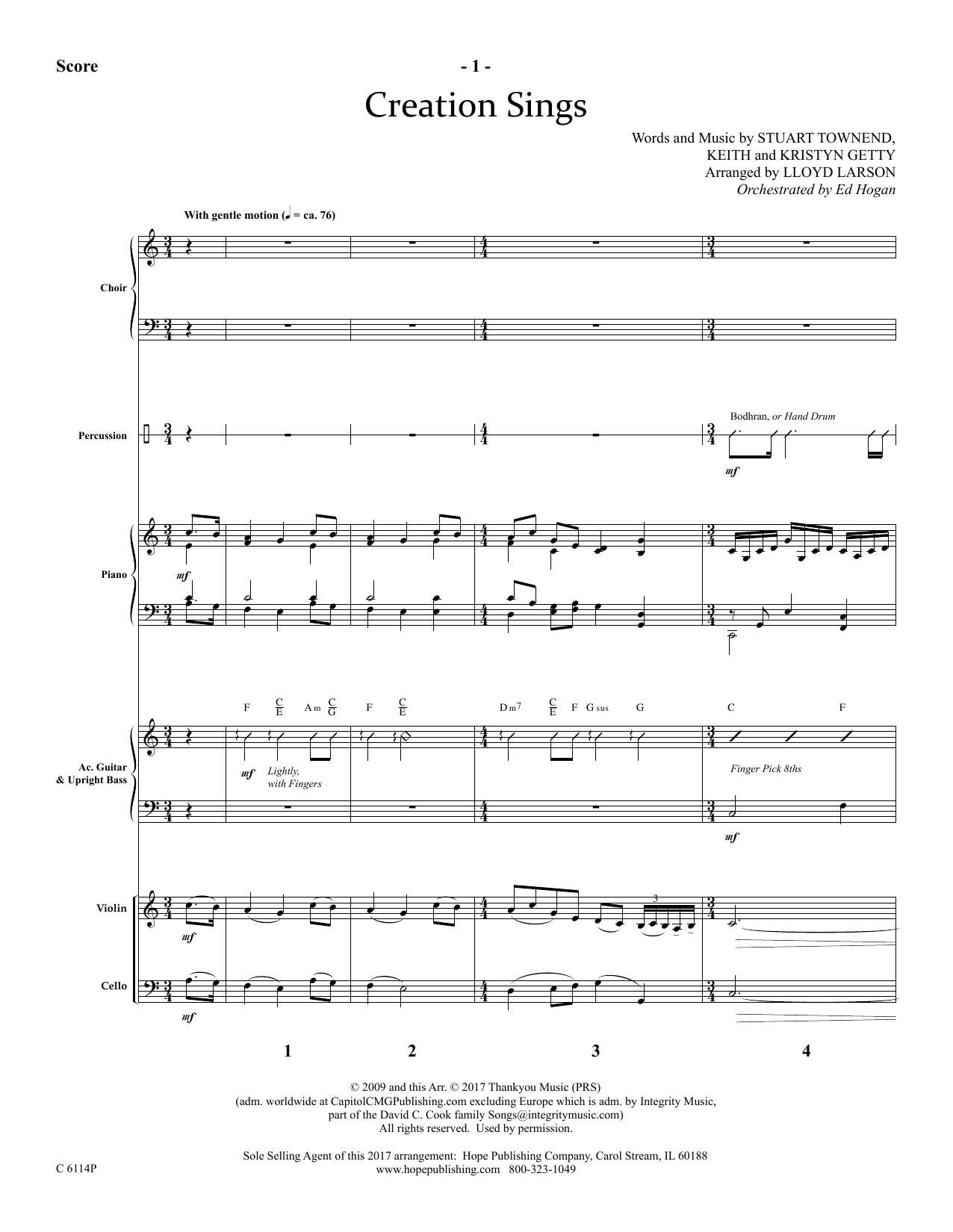 Lloyd Larson Creation Sings - Full Score Sheet Music