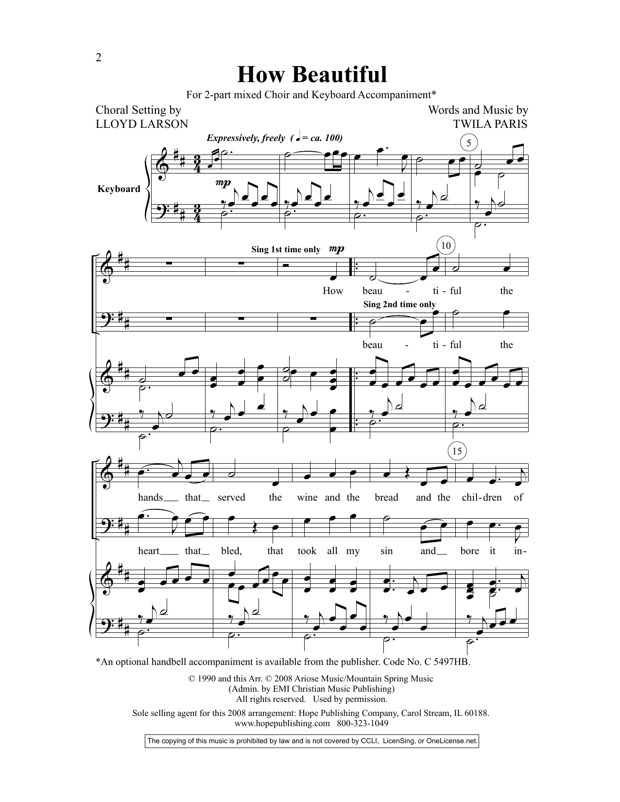 Lloyd Larson How Beautiful Sheet Music