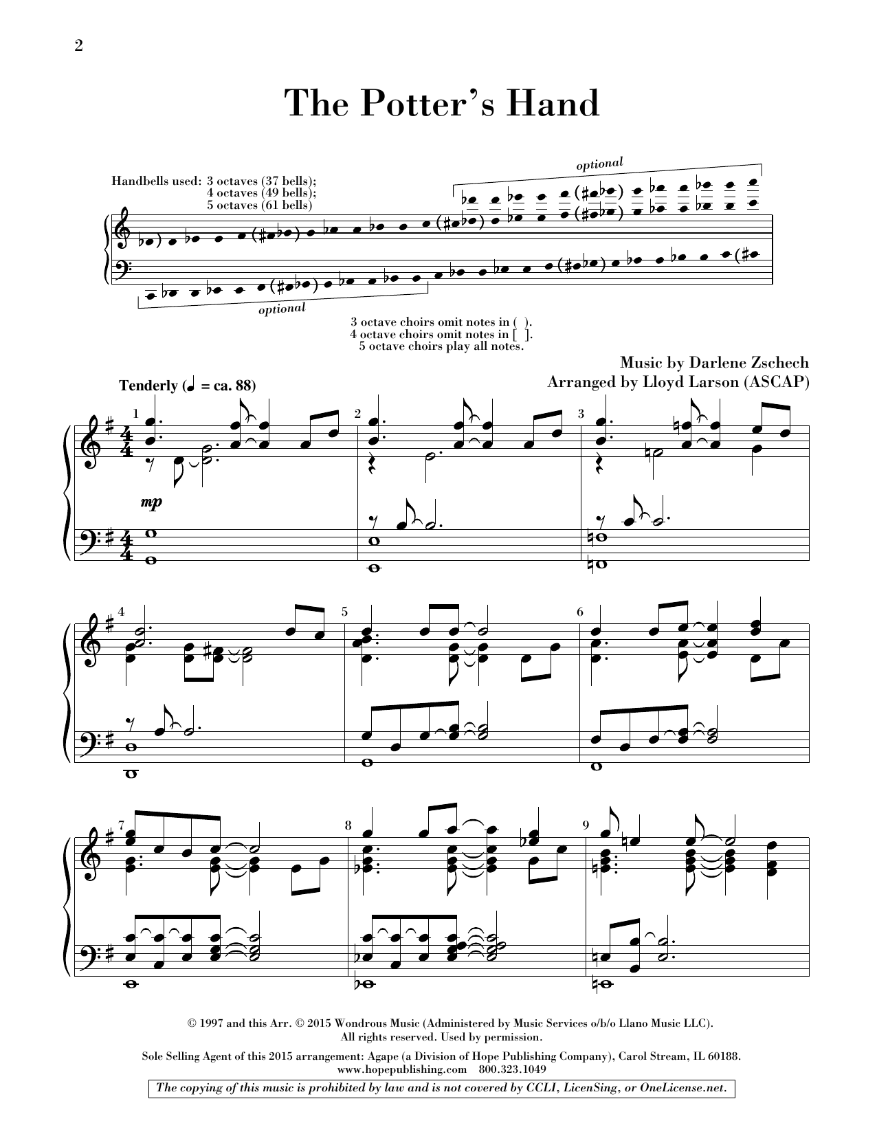 Lloyd Larson The Potter's Hand - Handbells Sheet Music