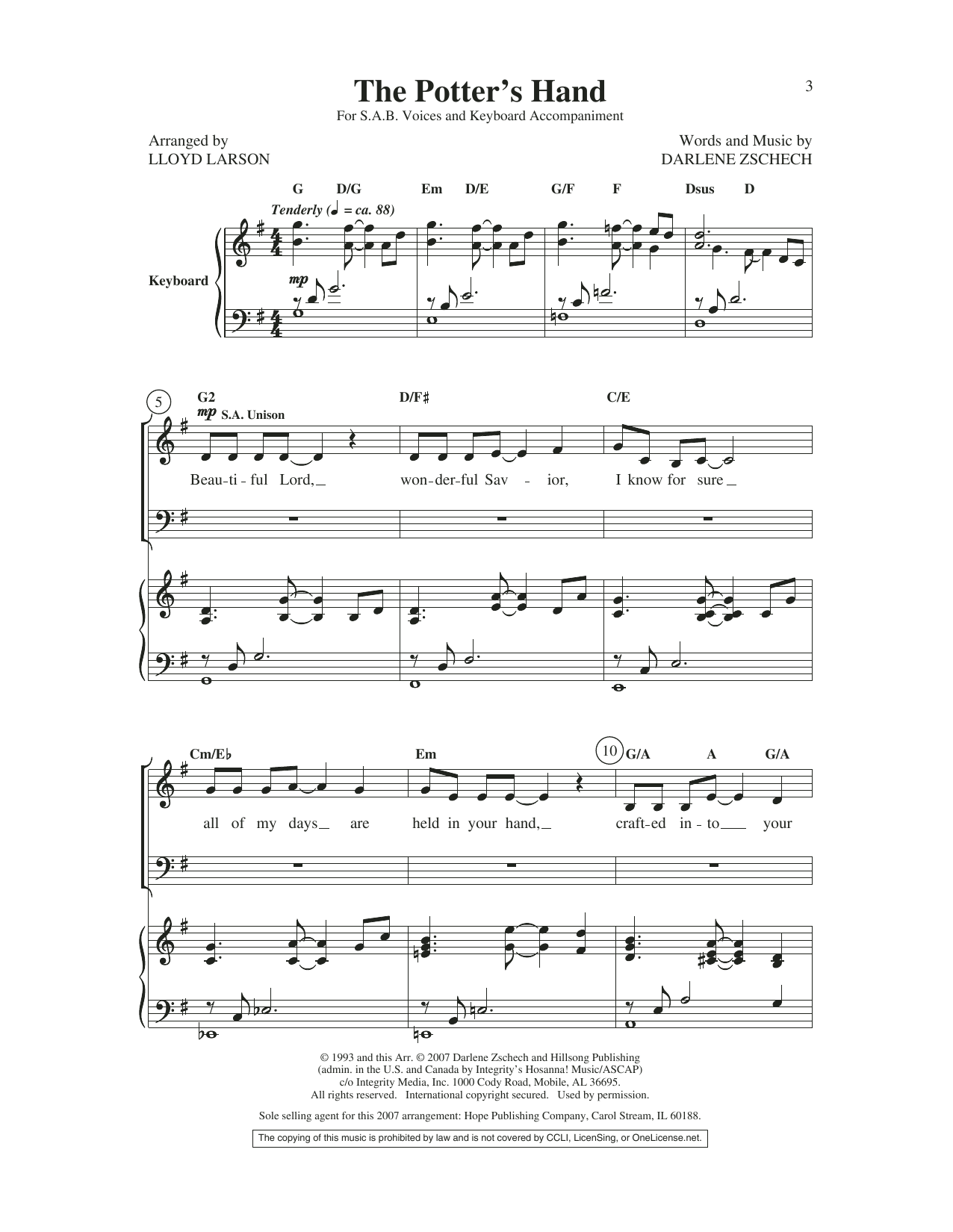 Lloyd Larson The Potter's Hand Sheet Music