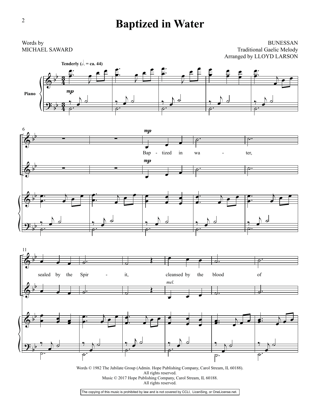 Lloyd Larson Today's Hymns & Songs For Two Voices, Vol. II Sheet Music