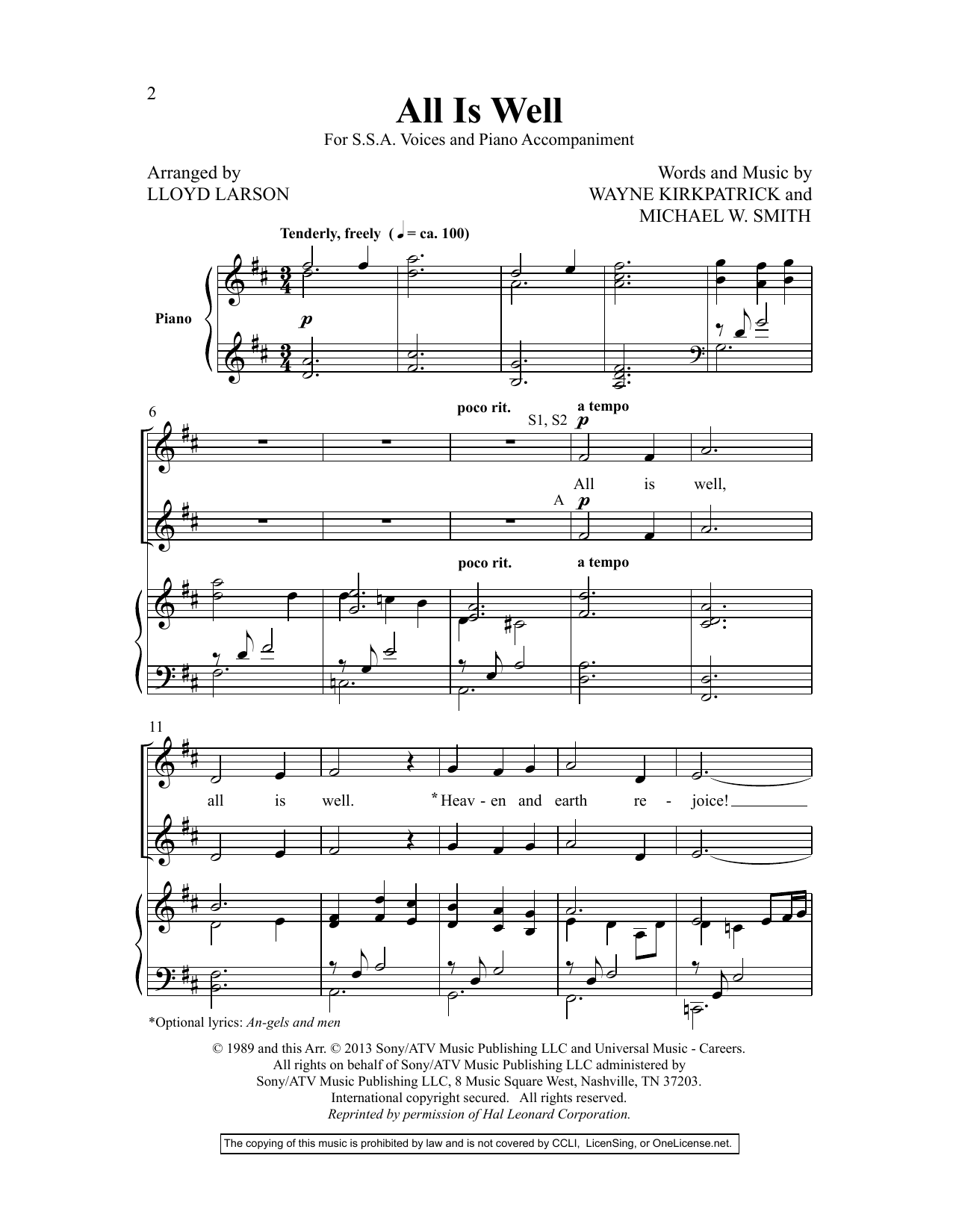 Lloyd Larson Women In Song IV Sheet Music