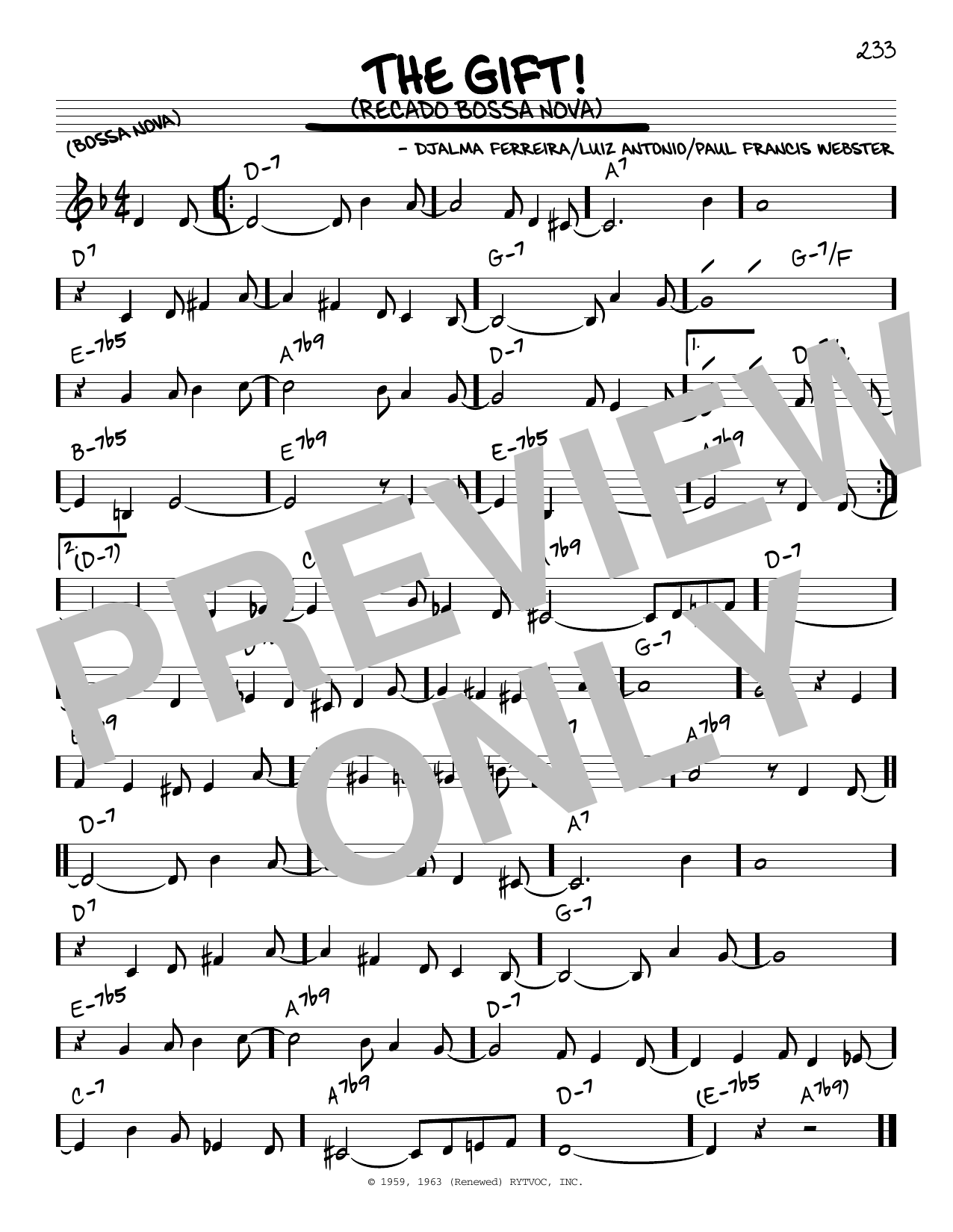 Luiz Antonio The Gift! (Recado Bossa Nova) Sheet Music