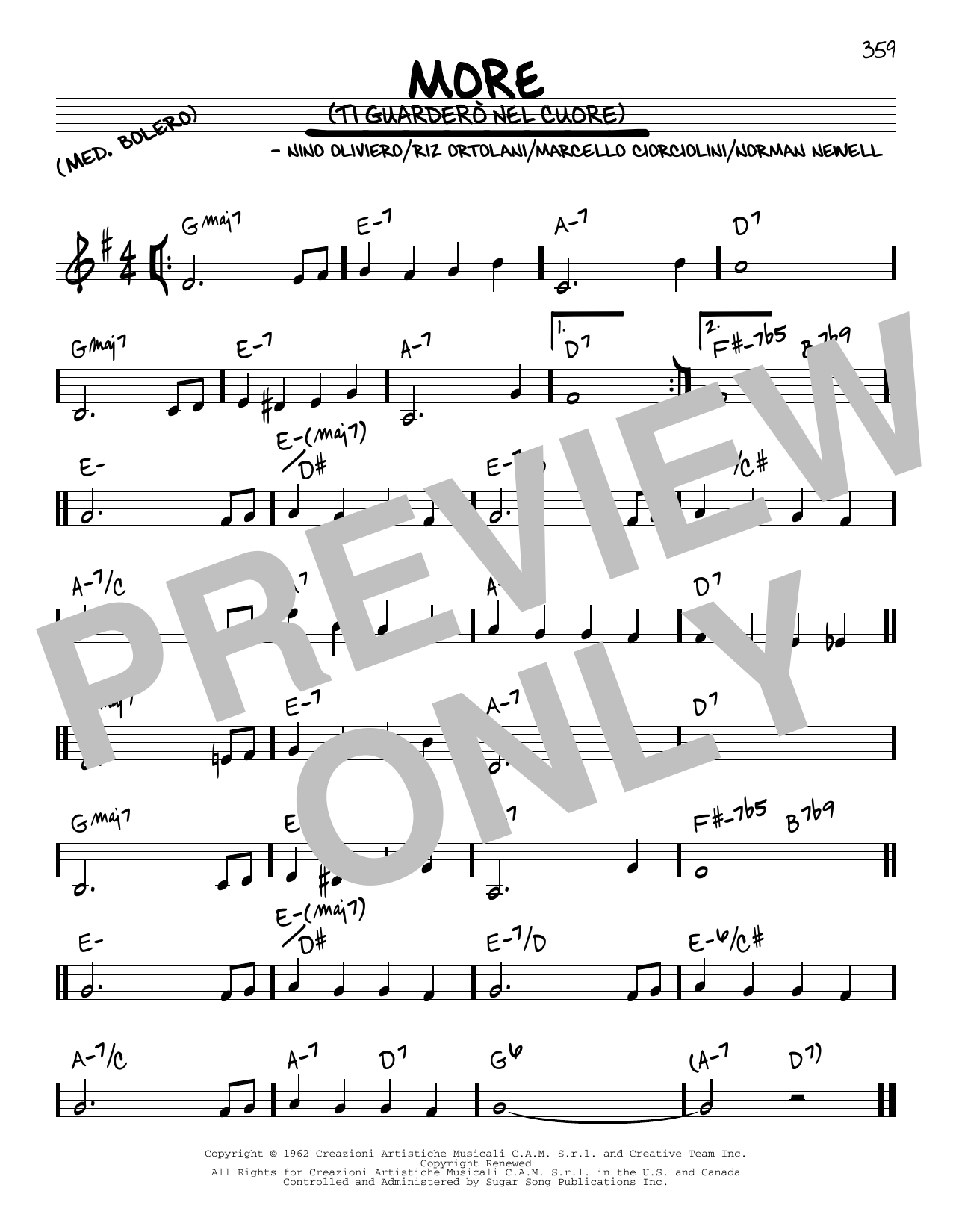 Marcello Ciorciolini More (Ti Guardero Nel Cuore) Sheet Music