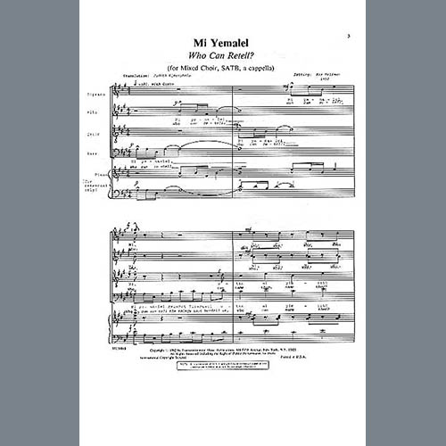 Easily Download Max Helfman Printable PDF piano music notes, guitar tabs for SATB Choir. Transpose or transcribe this score in no time - Learn how to play song progression.