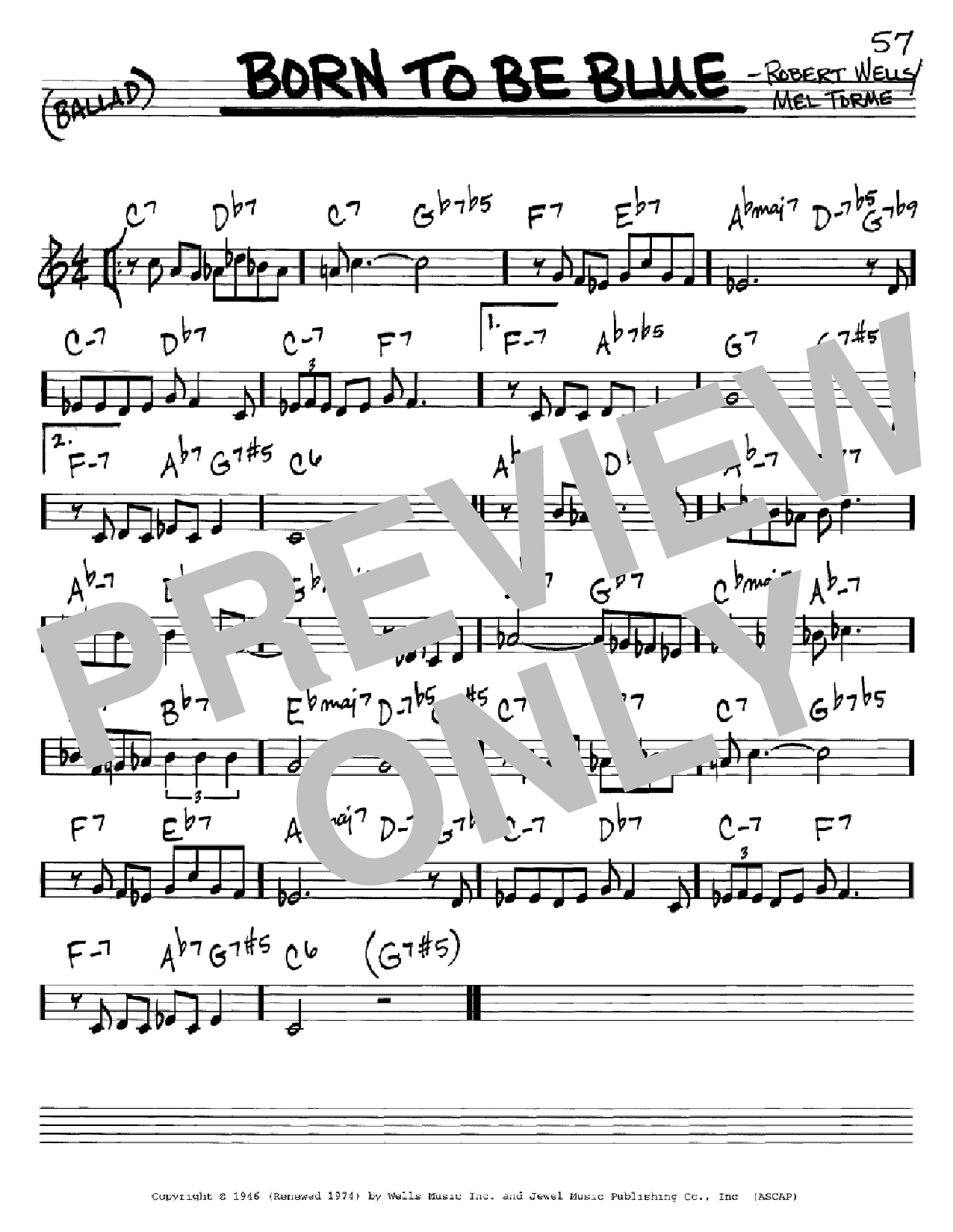 Mel Torme Born To Be Blue Sheet Music