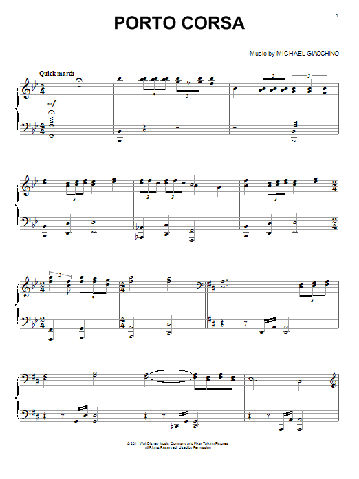 Michael Giacchino Porto Corsa Sheet Music