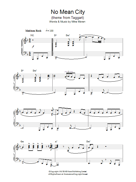 Mike Moran No Mean City (theme from Taggart) Sheet Music