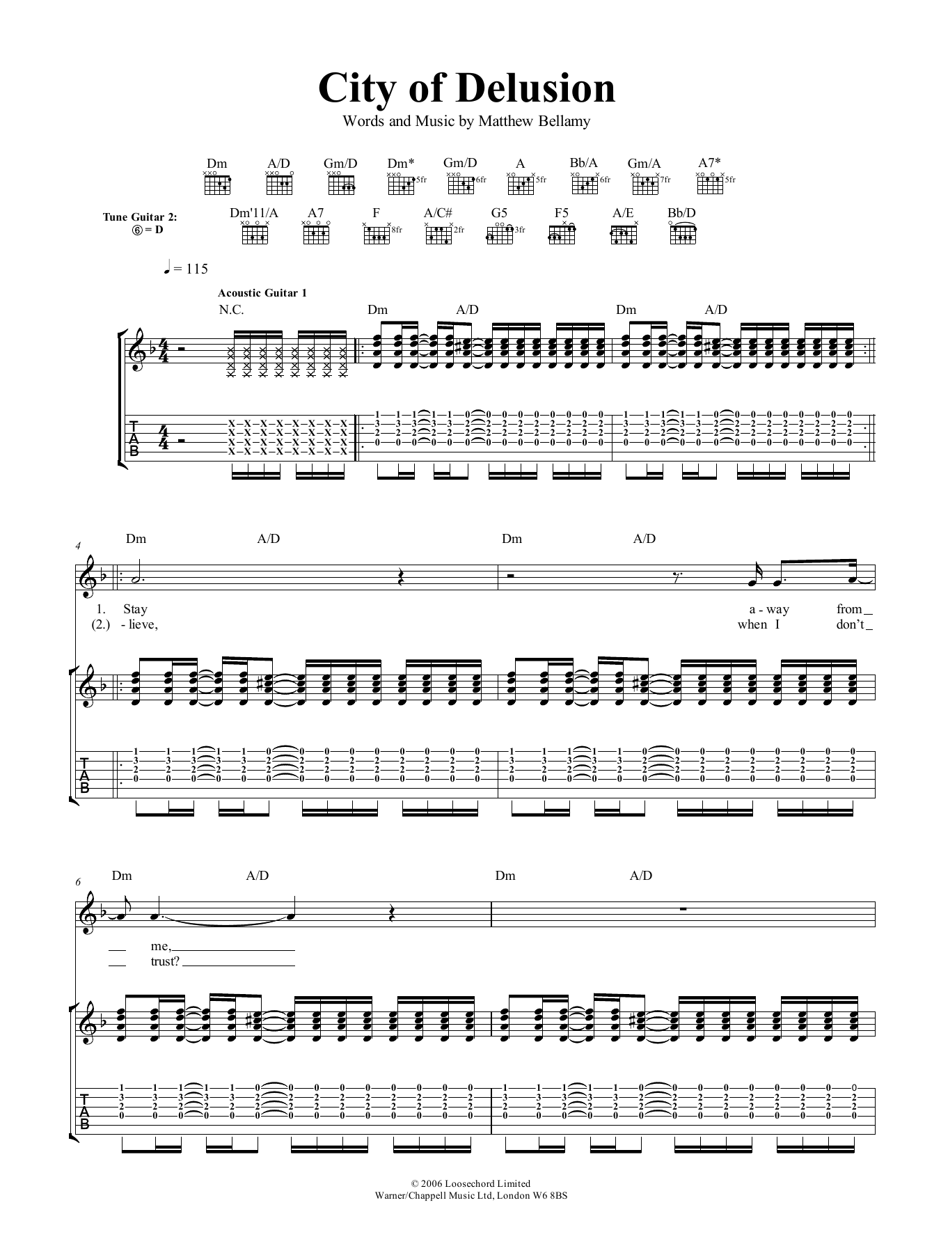 Muse City Of Delusion Sheet Music
