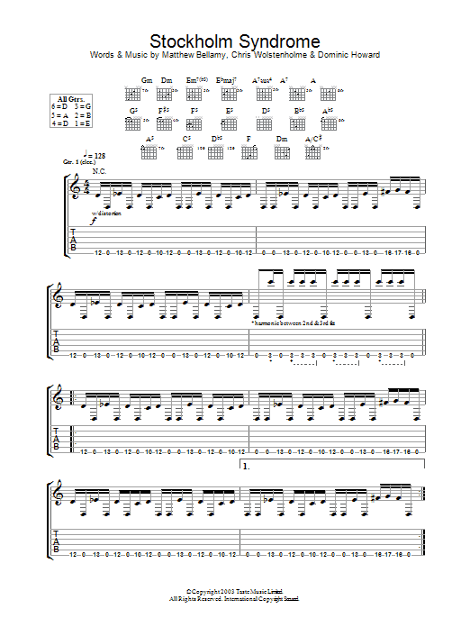 Muse Stockholm Syndrome Sheet Music