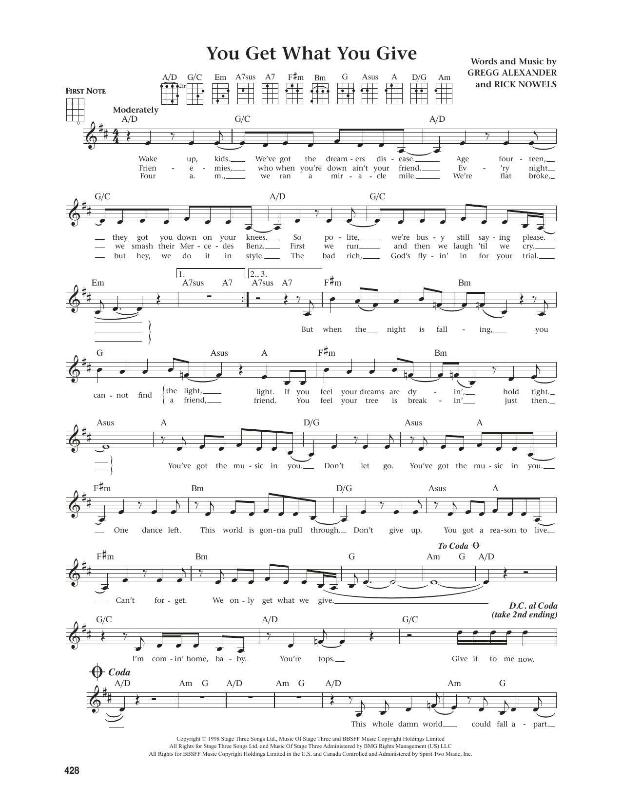 New Radicals You Get What You Give (from The Daily Ukulele) (arr. Jim Beloff) Sheet Music