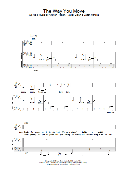 OutKast The Way You Move Sheet Music
