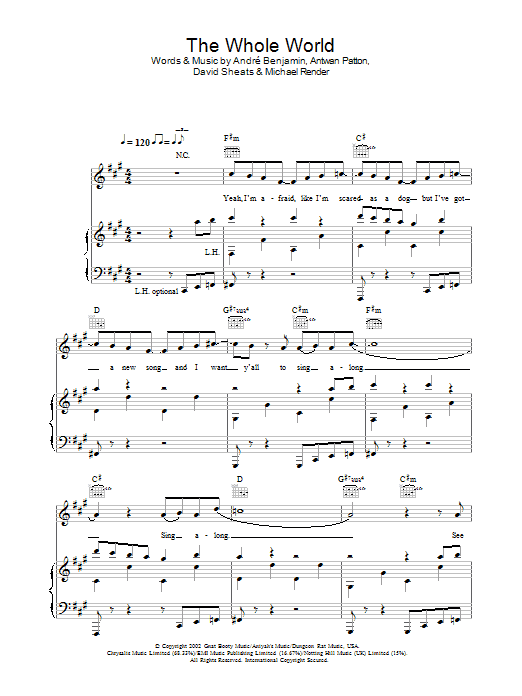 OutKast The Whole World Sheet Music