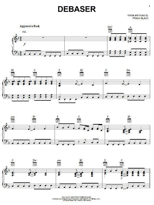 Pixies Debaser Sheet Music
