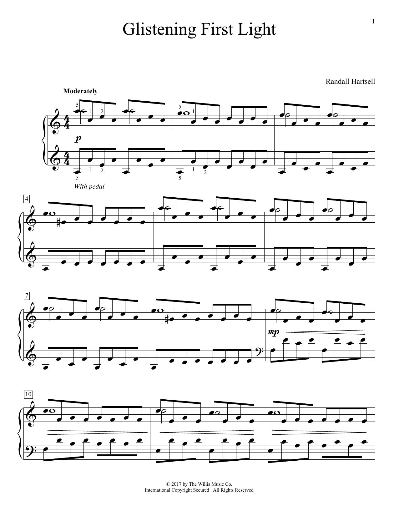 Randall Hartsell Glistening First Light Sheet Music