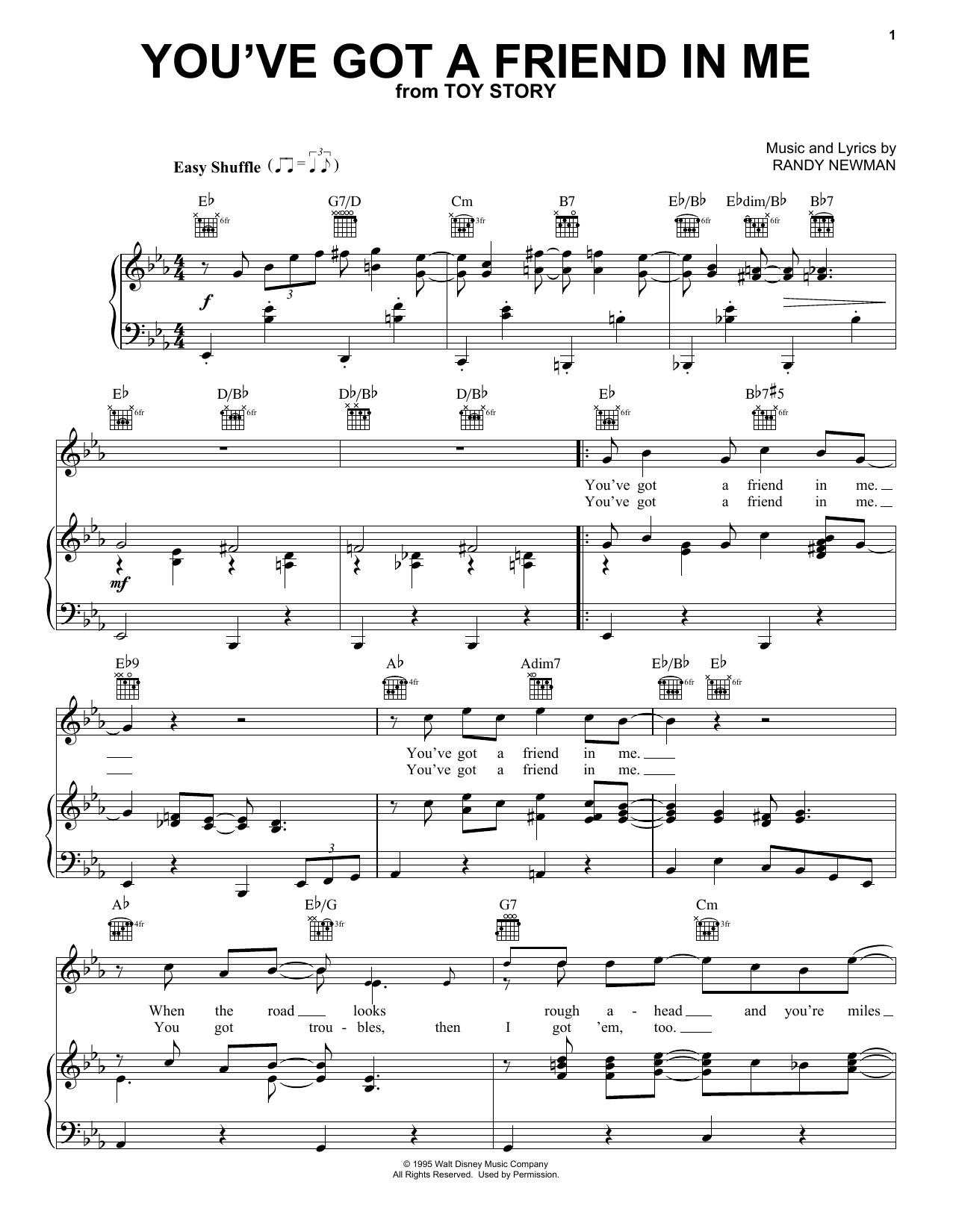 Randy Newman You've Got A Friend In Me (from Toy Story) Sheet Music
