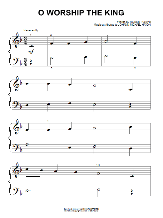 Robert Grant O Worship The King Sheet Music