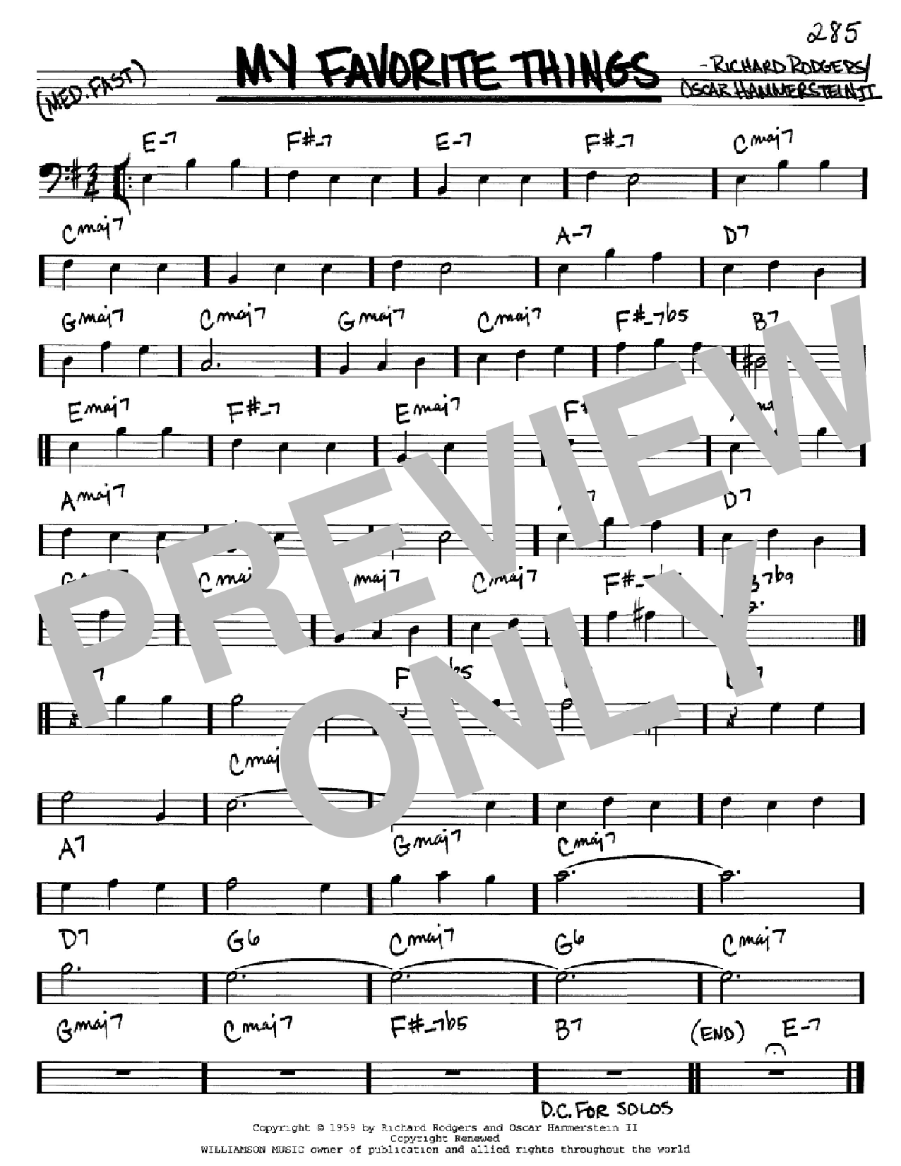 Rodgers & Hammerstein My Favorite Things Sheet Music