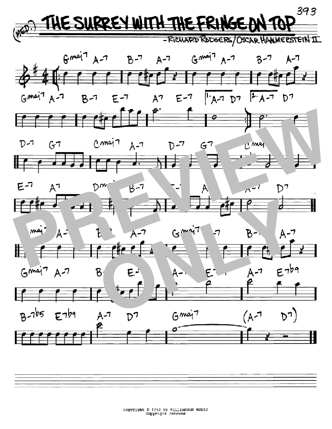Rodgers & Hammerstein The Surrey With The Fringe On Top (from Oklahoma!) Sheet Music