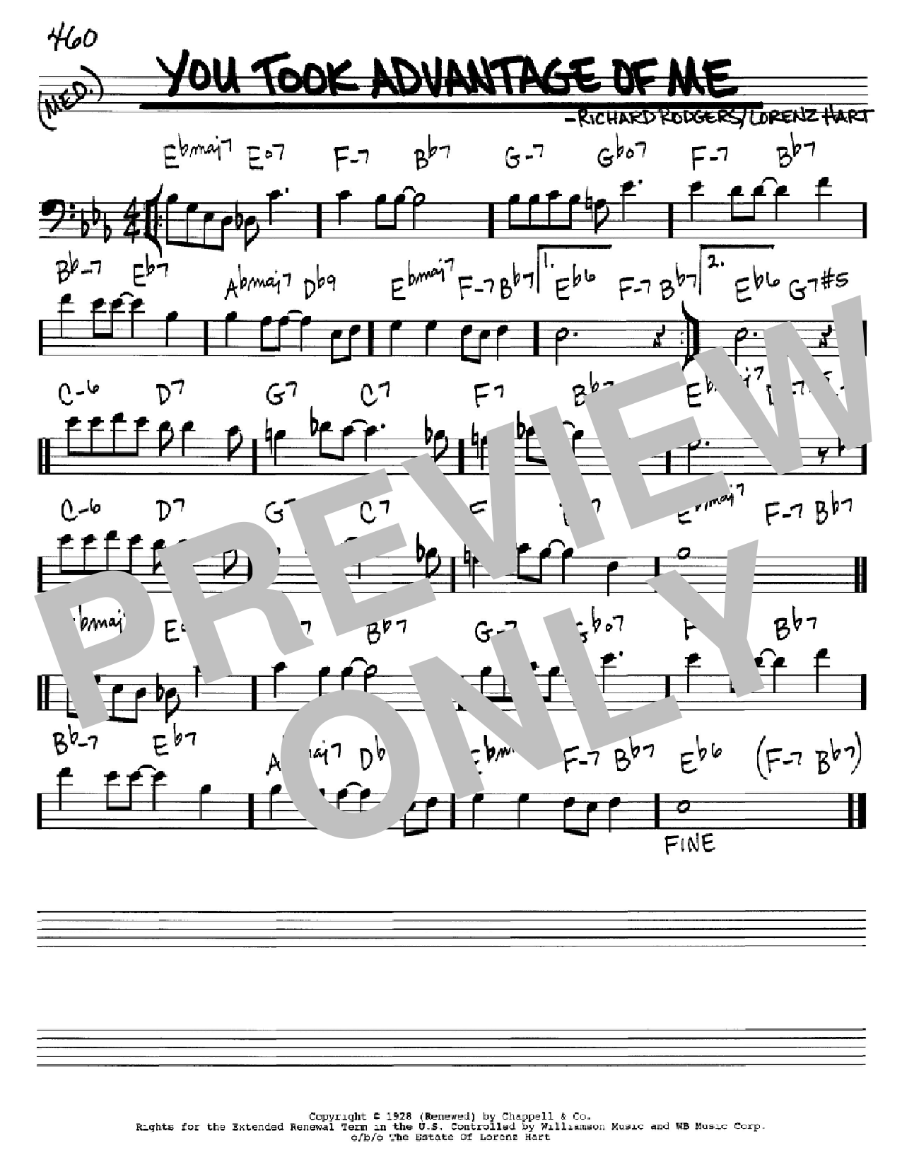 Rodgers & Hart You Took Advantage Of Me Sheet Music