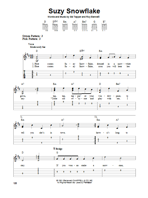 Sid Tepper Suzy Snowflake Sheet Music