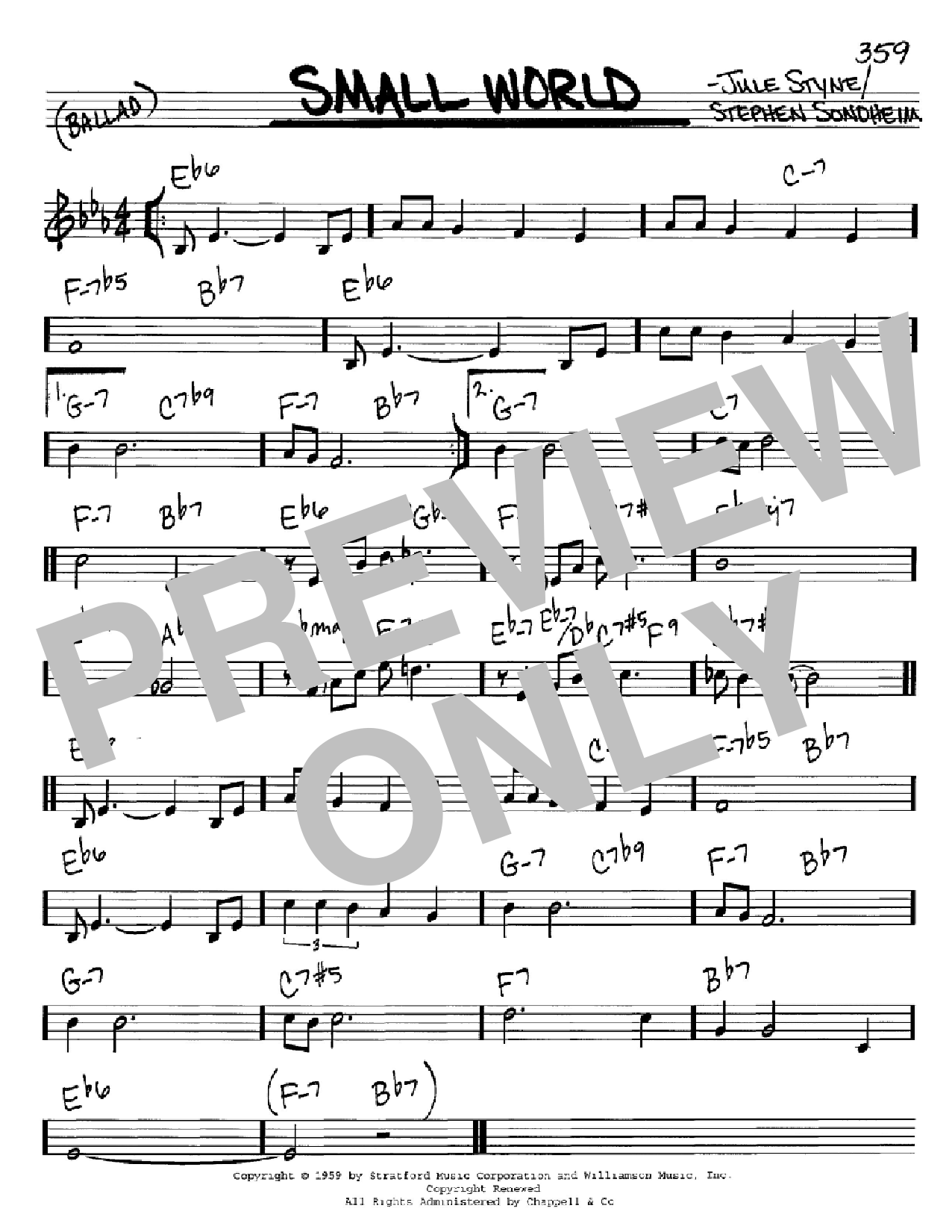 Stephen Sondheim Small World Sheet Music