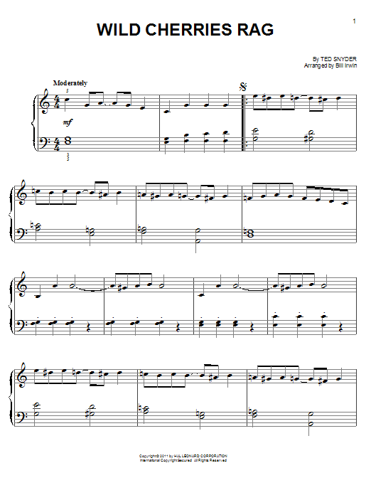 Ted Snyder Wild Cherries Rag Sheet Music