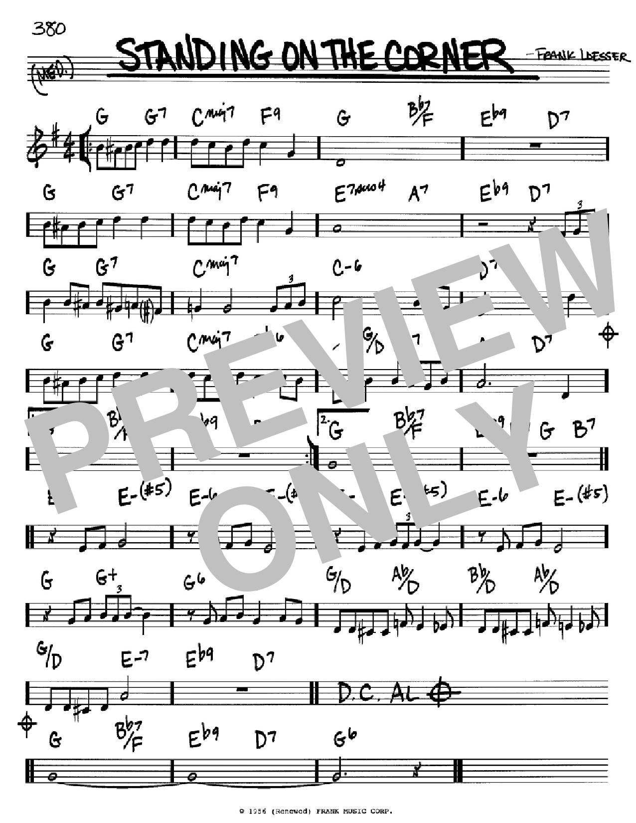 The Four Lads Standing On The Corner Sheet Music